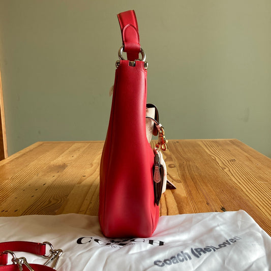 Coach NEW Red Leather Nomad Hobo Shoulder Bag Purse - 0731LR