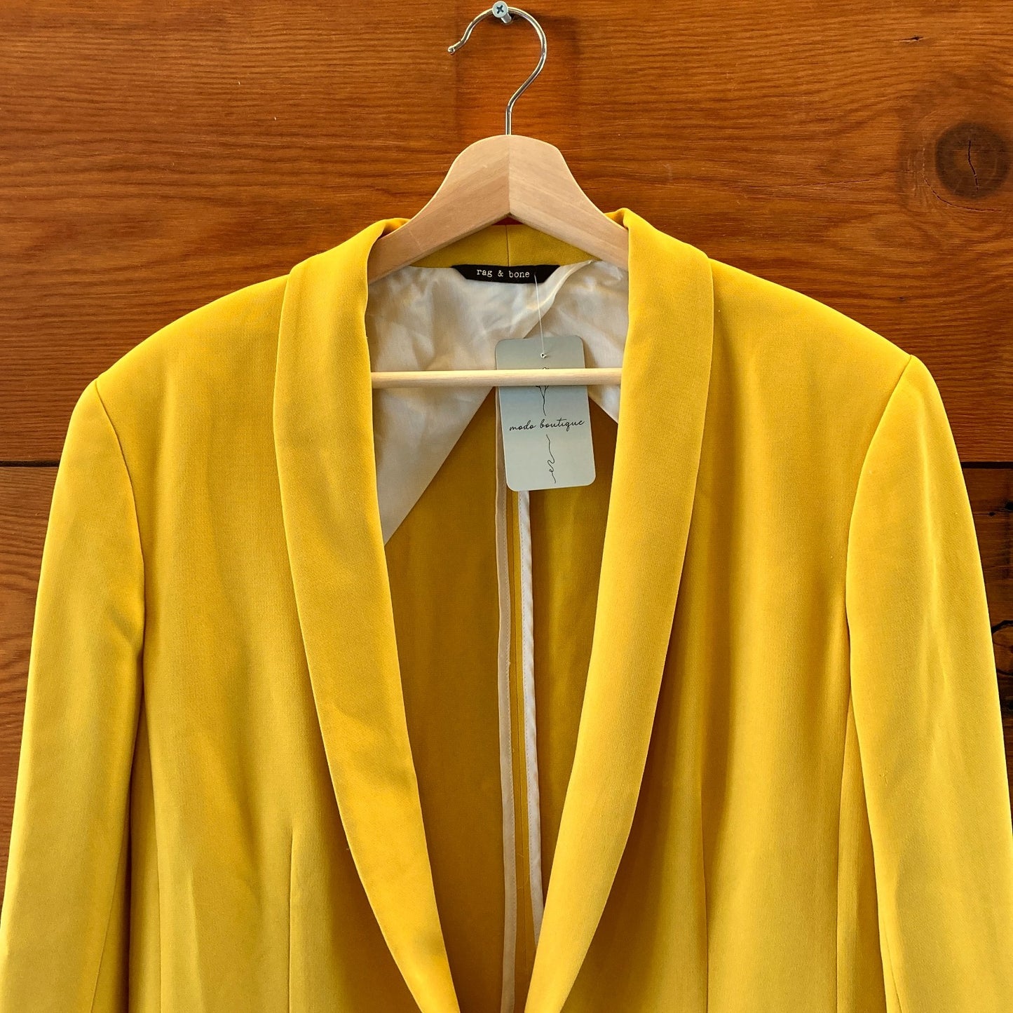 Rag & Bone Sunshine Yellow Clasp Front Blazer Jacket - Size 12 - 1029SB