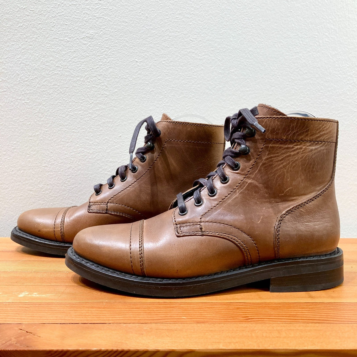 Thursday $198 Whiskey Brown Leather Captain Lace Up Boots - Size 7 - 0106KL