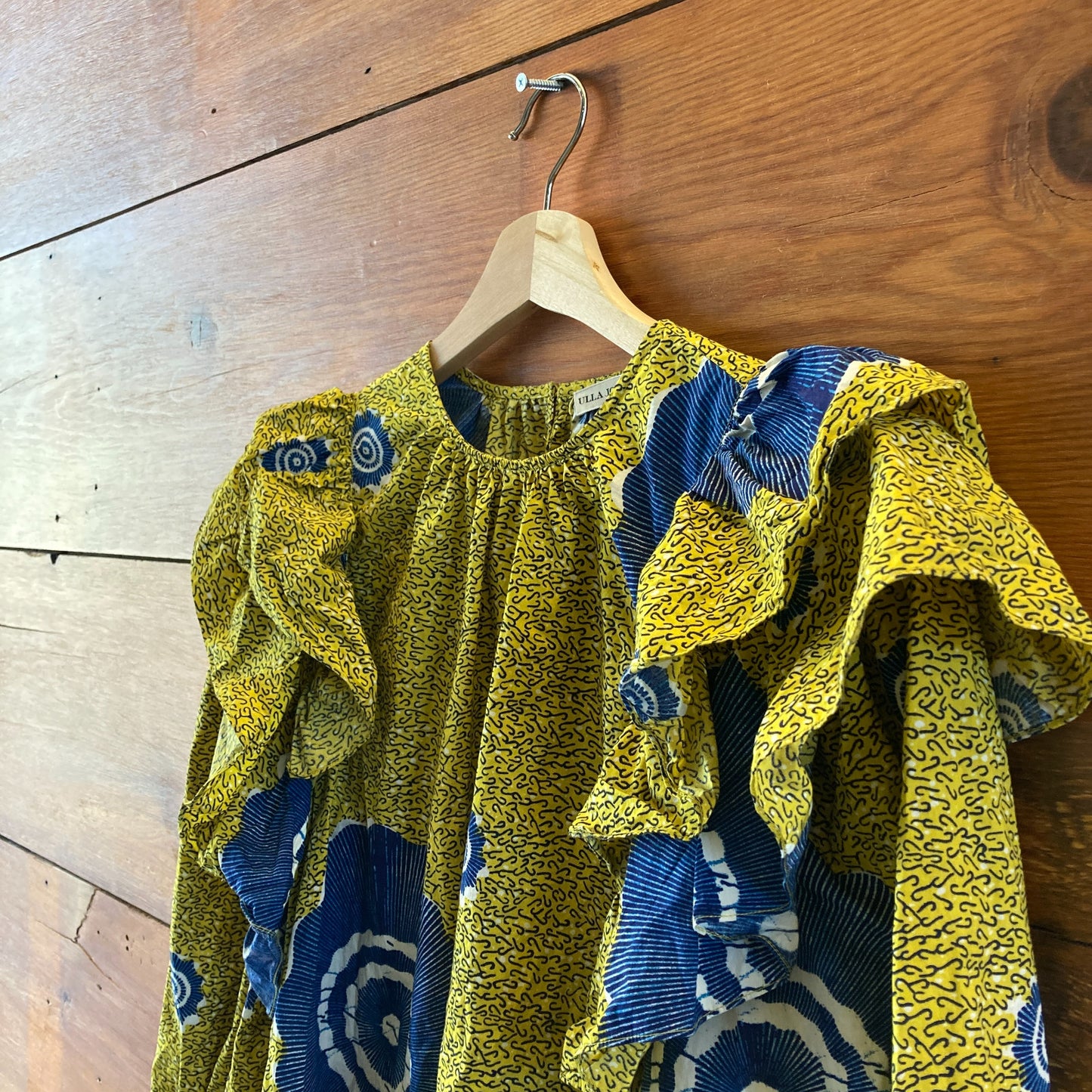 Ulla Johnson $255 Yellow Sand Dollar Caasi Ruffle Blouse Top - Size 8 - 0611AJ