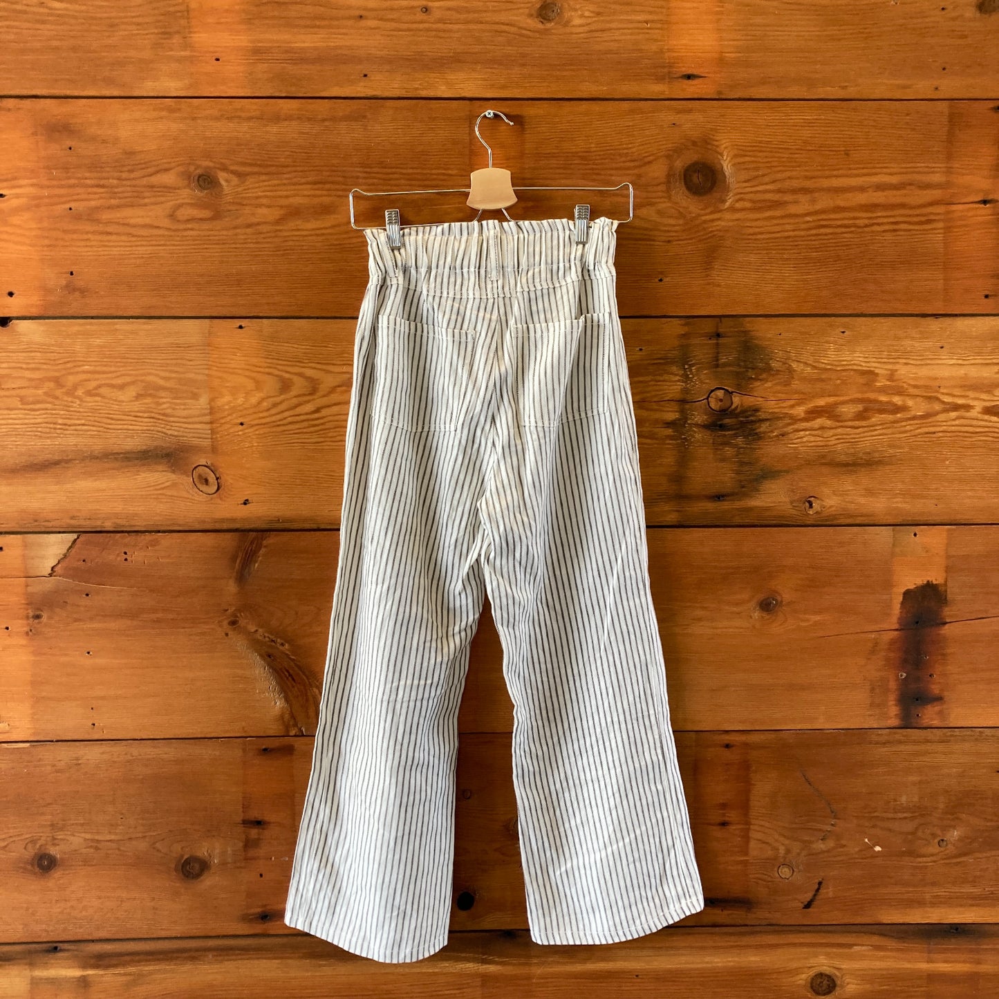 Emerson Fry White & Gray Striped Heart Pocket Babas Pants - Sz S - 0517DS