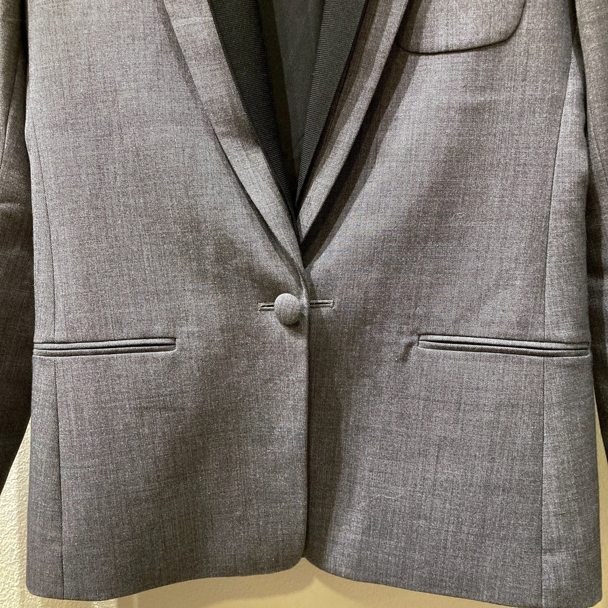 Theory Gray Black Single Button Donelly Blazer Jacket - Size 10 - 0907LR
