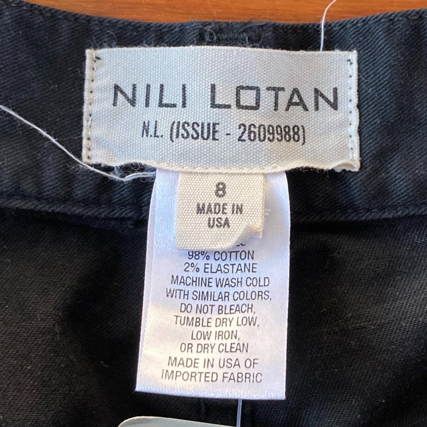 Nili Lotan Black Cotton High Waisted Wide Barrel Leg Jeans - Size 8 - 4427SC