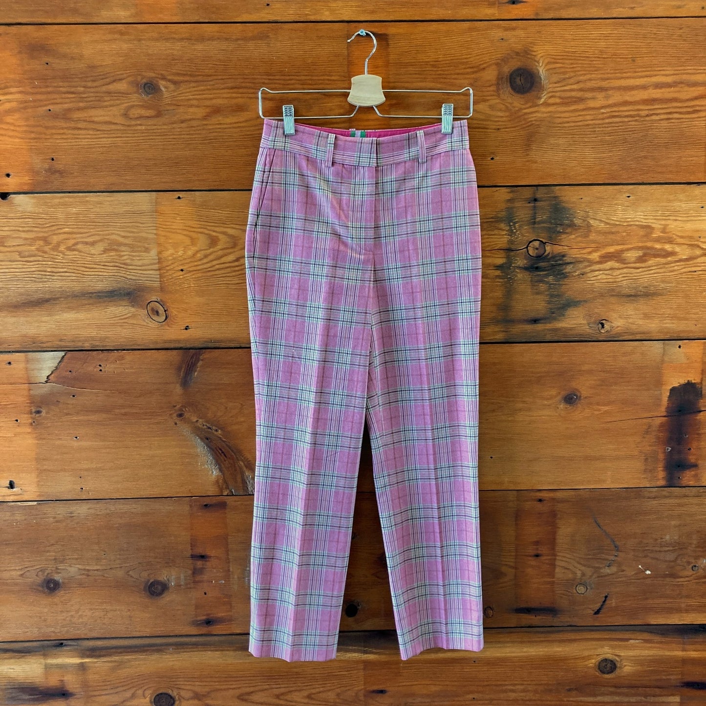 Boden Pink Checked NEW Kew Trouser Pants Womens - Size 4 - 1113MF