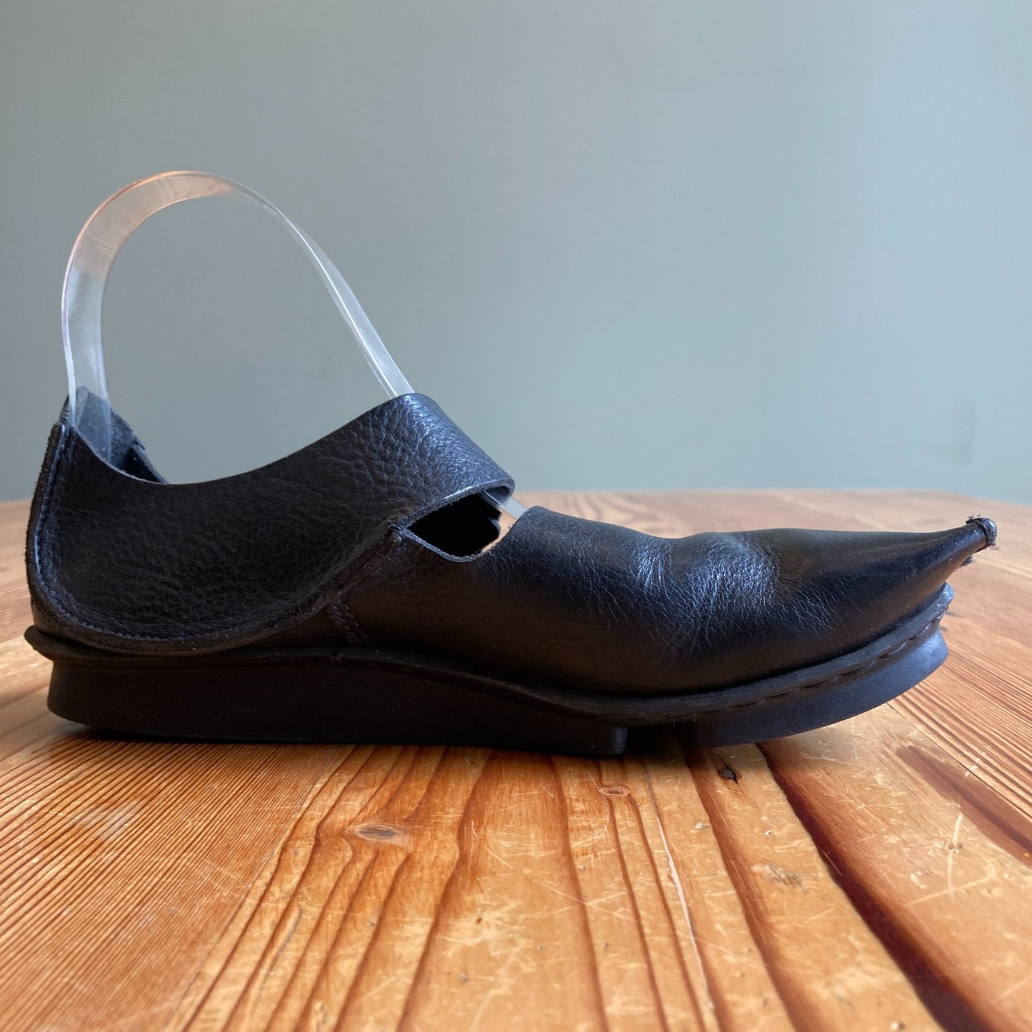 Trippen Black Leather Mary Jane Square Toe Shoes - Size 38 / 7.5 - 0517DS