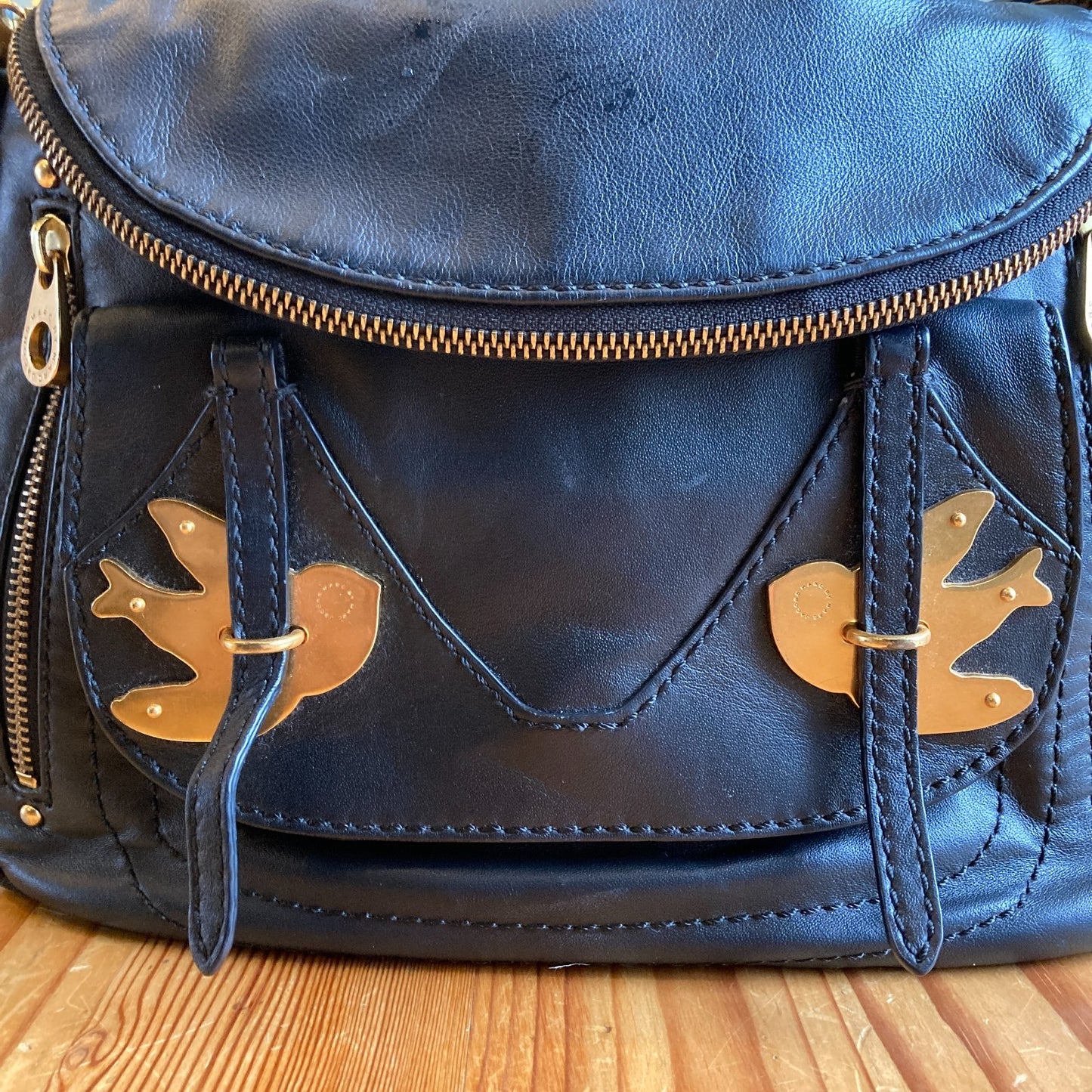 Marc Jacobs Navy Leather Petal to the Metal Natasha Crossbody Purse 0306ML