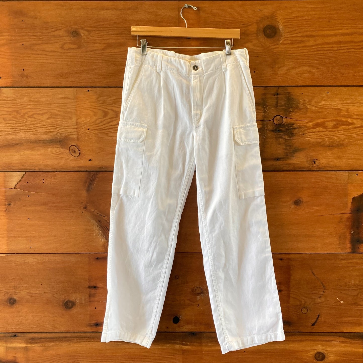 Nili Lotan $450 White Yannic Cargo Cotton Linen Pants - Size 8 - NEW - 4427SC