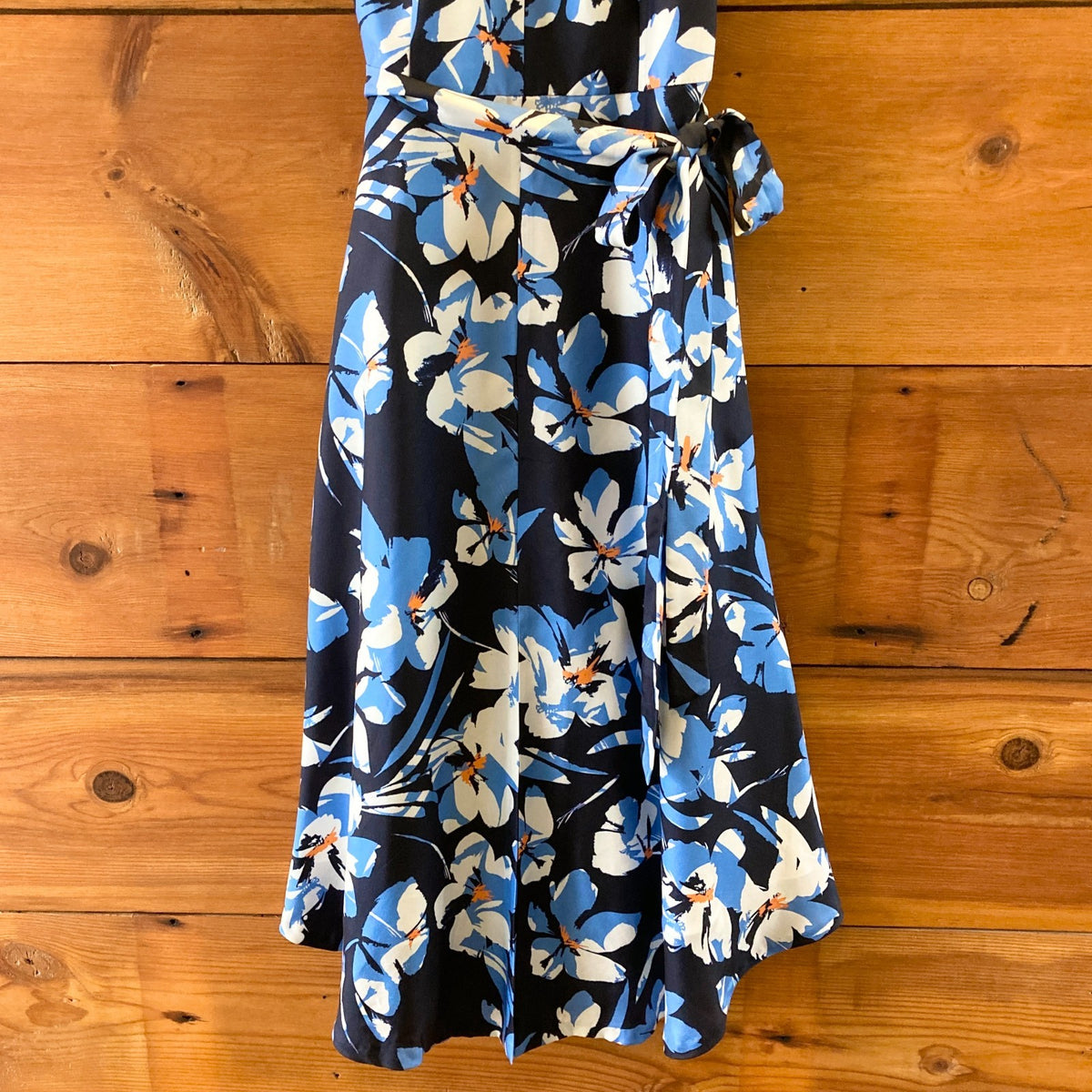 Milly Blue Floral Fit & Flare Sweetheart Neckline Dress - Size 10 - 1029SB