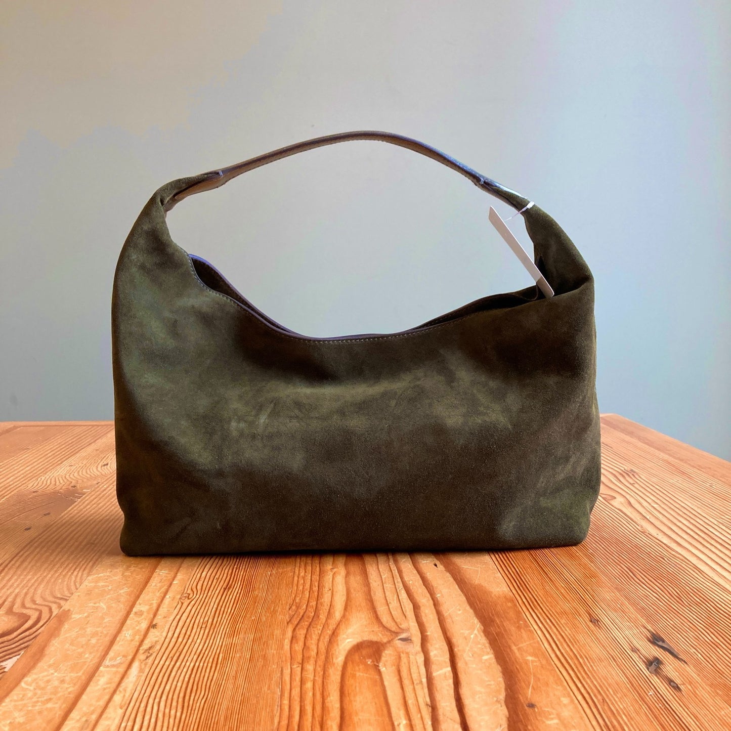 Madewell $198 Dark Green Italian Suede Mylie Shoulder Purse NEW - 1019CT