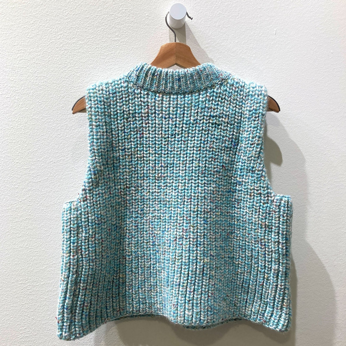 Caron Callahan $345 Turquoise Ribbed Knit Dylan Sweater Vest - Size XS - 1125KG