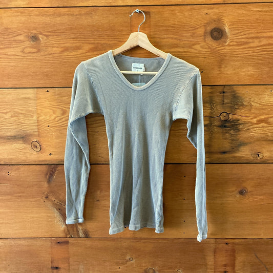Rudy Jude Cement Waffle knit Scoop Neck Long Sleeve Shirt Top - Size S - 0312IG