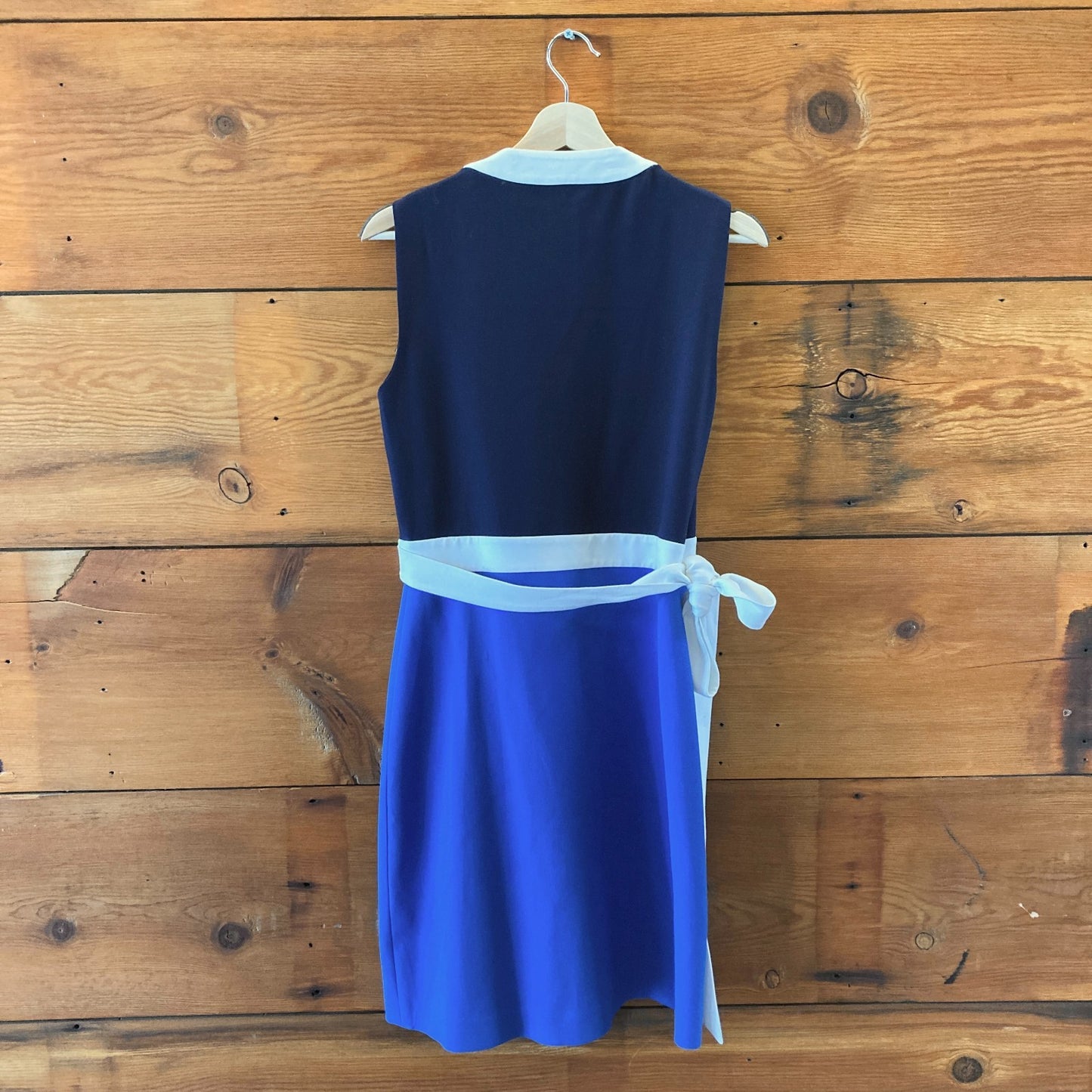Diane von Furstenberg Blue Colorblock Gracie Wrap Dress - Size 12 - 0114KE