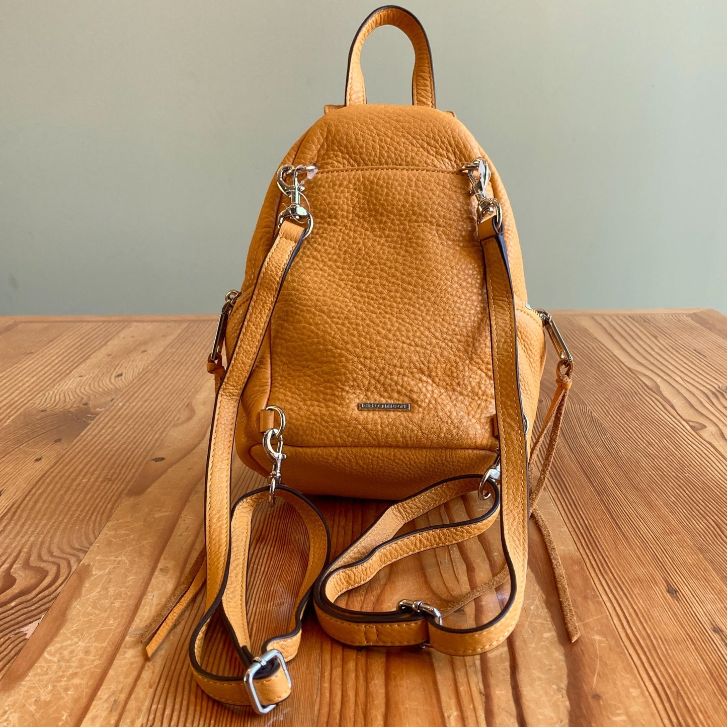 Rebecca Minkoff Yellow Pebbled Leather Convertible Julian Mini Backpack - 0918NK