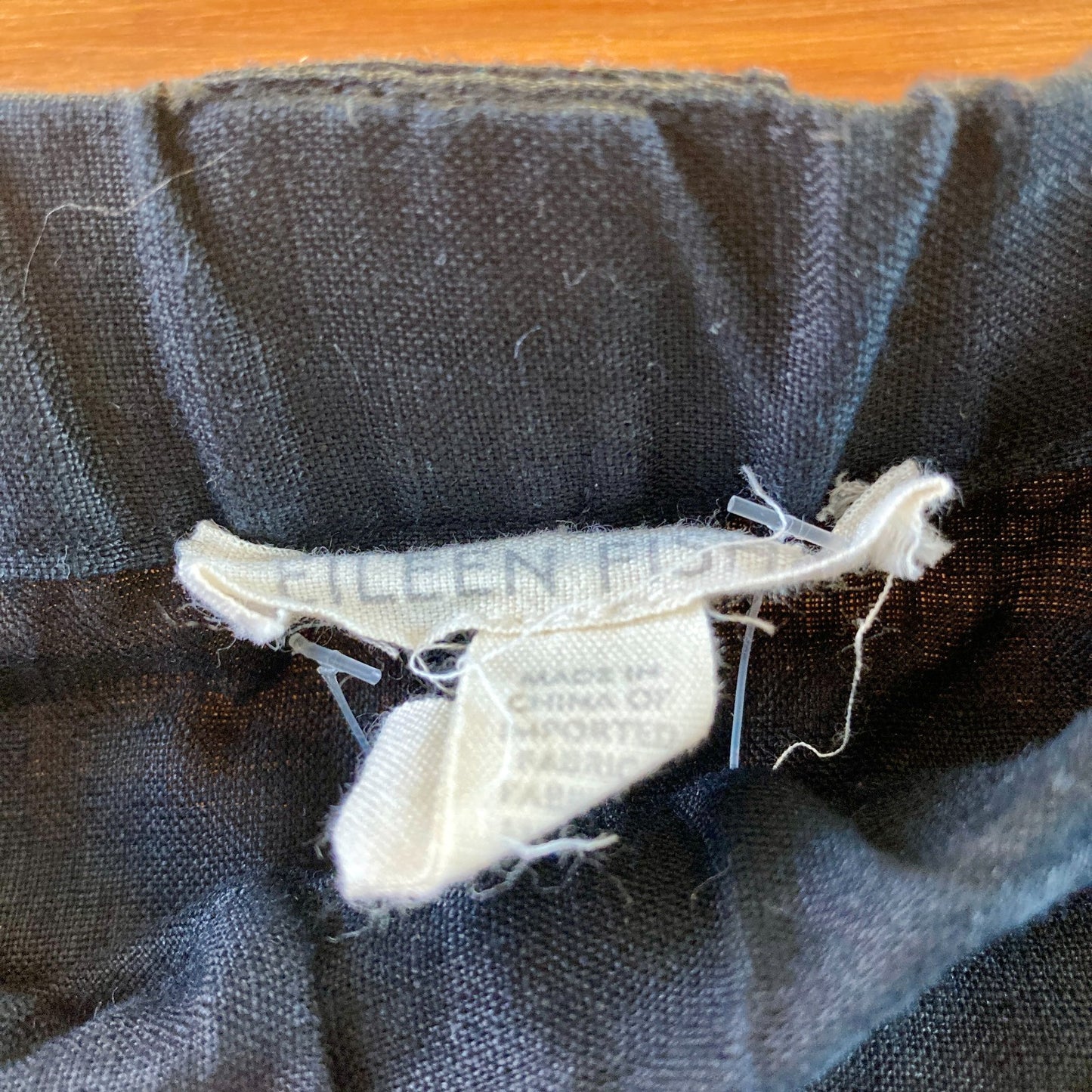 Eileen Fisher Black 100% Linen Faux Wrap Elastic Waist Skirt - Size XS - 0905AG