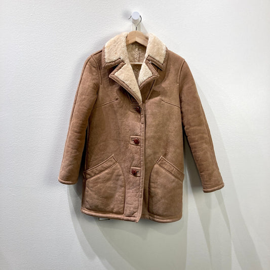 Norm Thompson Vintage Sheepskin Shop Shearling Rancher Coat - Size 8 - 0312IG