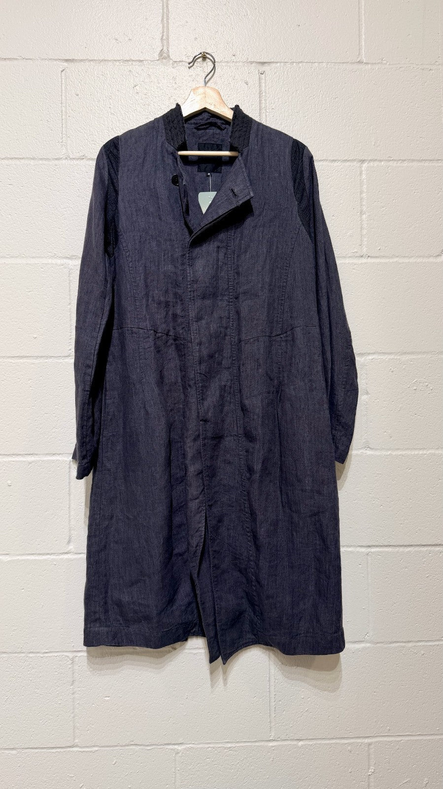 Pas De Calais Gray Linen Button Front Jacket - Size 36 / M - 0514SU