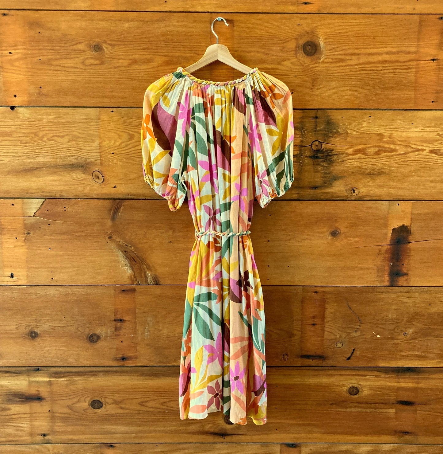Velvet Graham & Spencer Floral Tie Waist Midi Dress - Size S - 0104AB