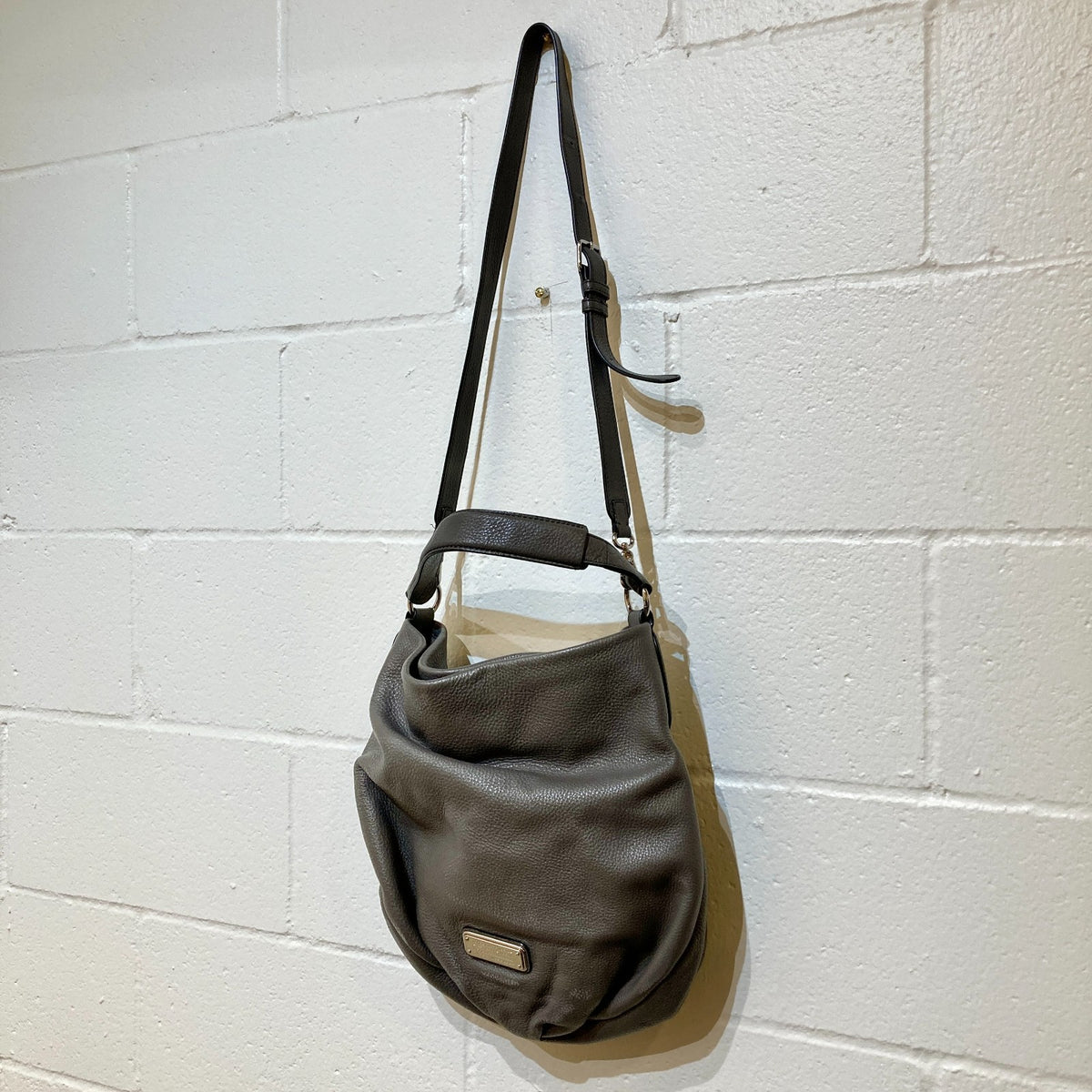 Marc by Marc Jacobs Grey Pebbled Leather Classic Q HIllier Hobo Bag - 0905SC