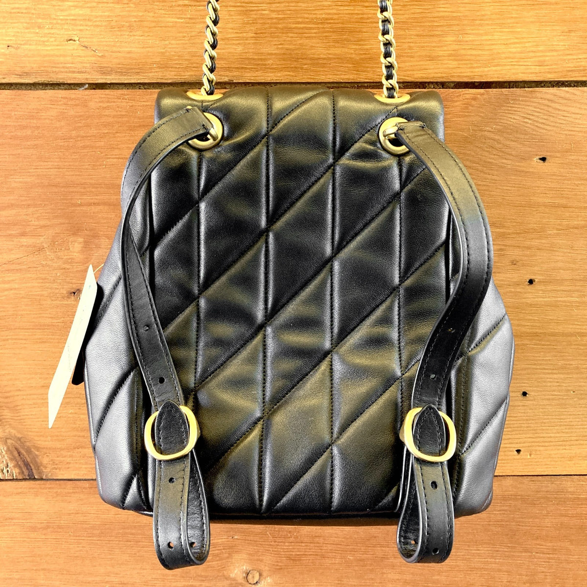 Coach Black Leather Pillow Quilted Tabby Mini Backpack Purse - 0830DH