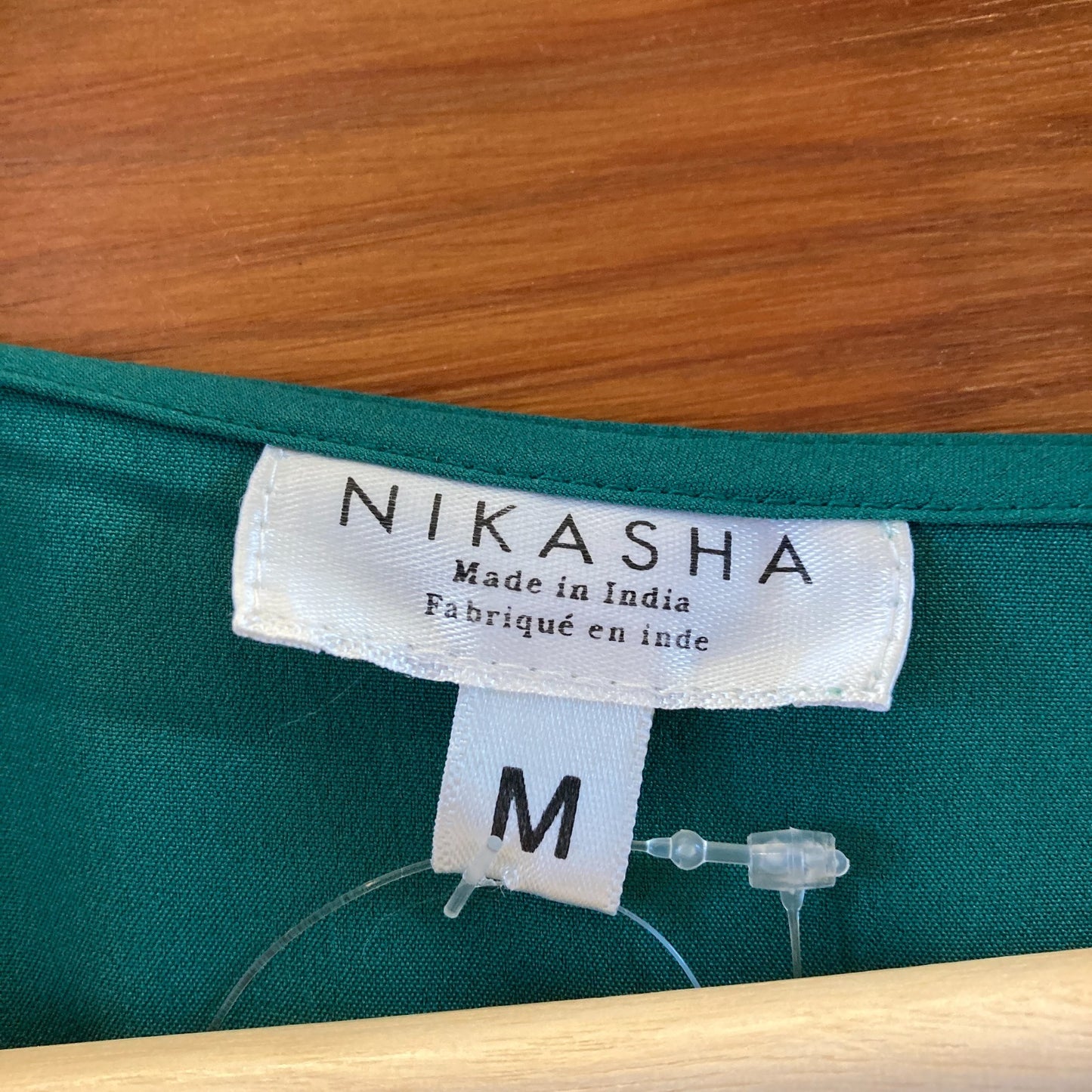 M - Nikasha Anthropologie NEW $260 Green Satin Embroidered Dress 0306CH