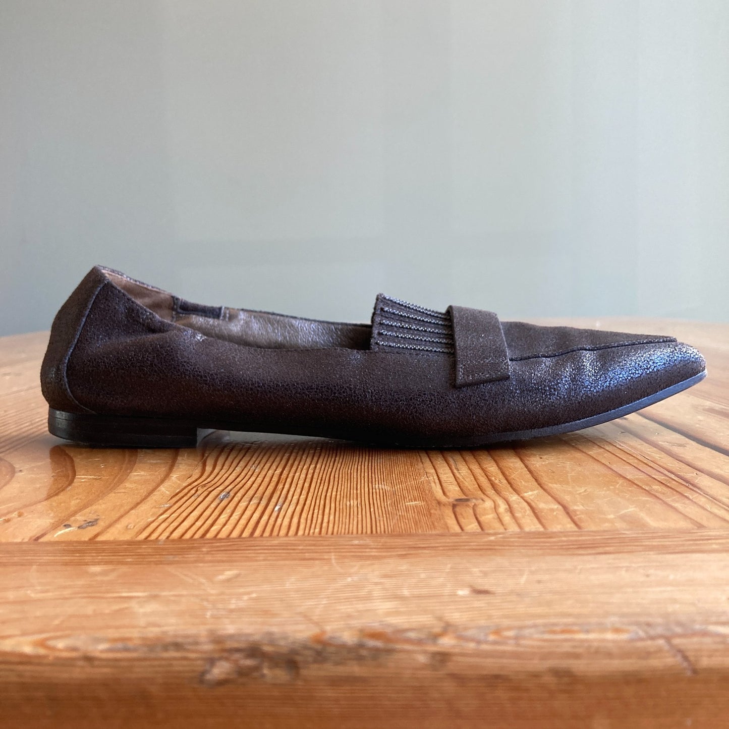 Brunello Cucinelli Brown Leather Loafers Shoes - Size 38.5 / 8.5 - 1217RM