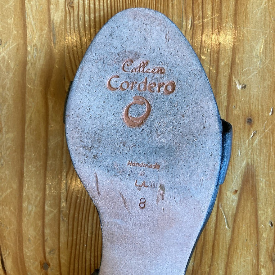 Calleen Cordero $485 Black Leather Mina Sandals Shoes - Size 8 - w/ Box - 4427SC