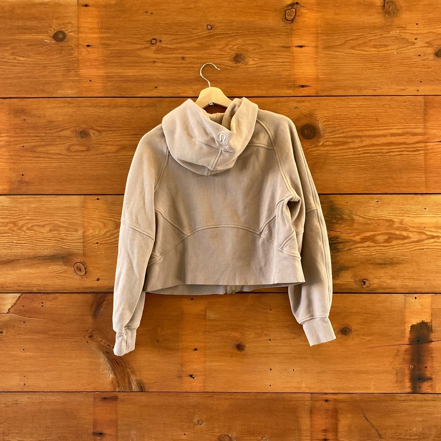 XS / S - Lululemon Beige Full Zip Hooded Oversized Scuba Sweatshirt 0927EK
