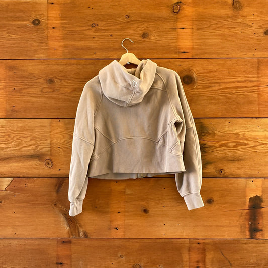 XS / S - Lululemon Beige Full Zip Hooded Oversized Scuba Sweatshirt 0927EK