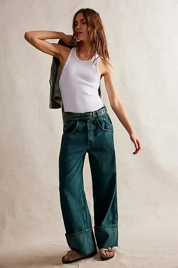 We The Free Final Countdown Low Rise Cuffed Boyfriend Jeans - Size 33 - 0425SV