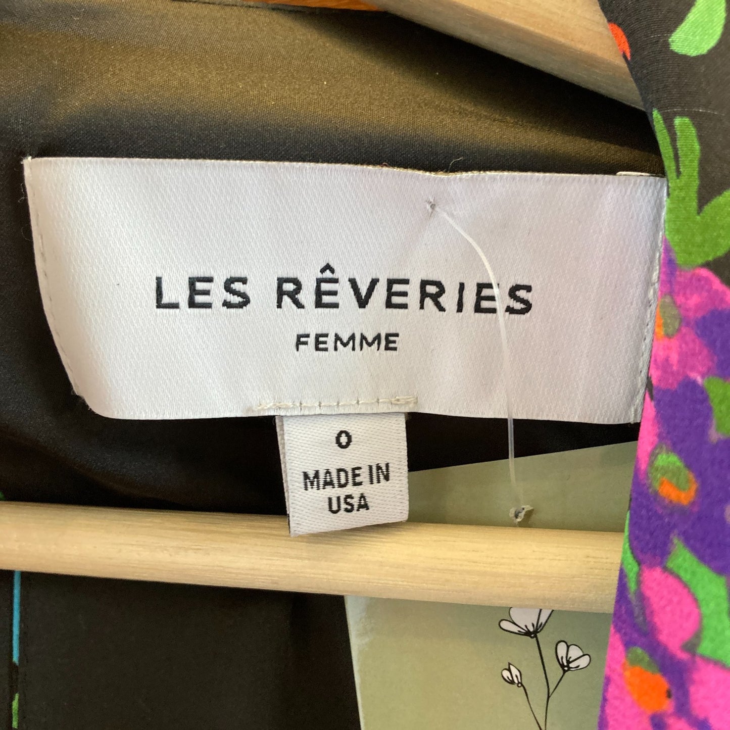 Les Reveries Bright Floral Print Short Sleeve Open Back Dress - Size 0 - 1214CM