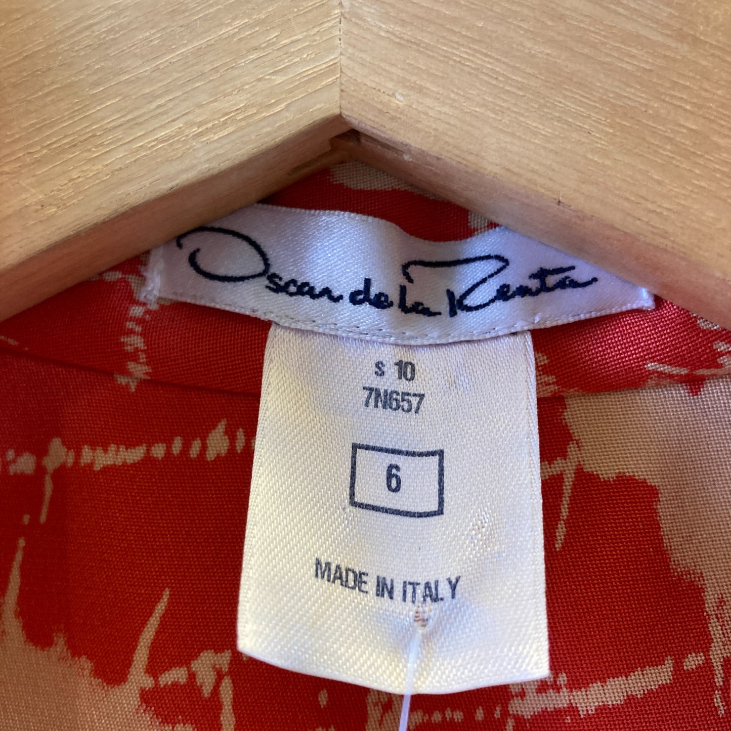 Oscar De La Renta Vintage Pink & White Printed Silk Dress - Size 6 - 1029SB