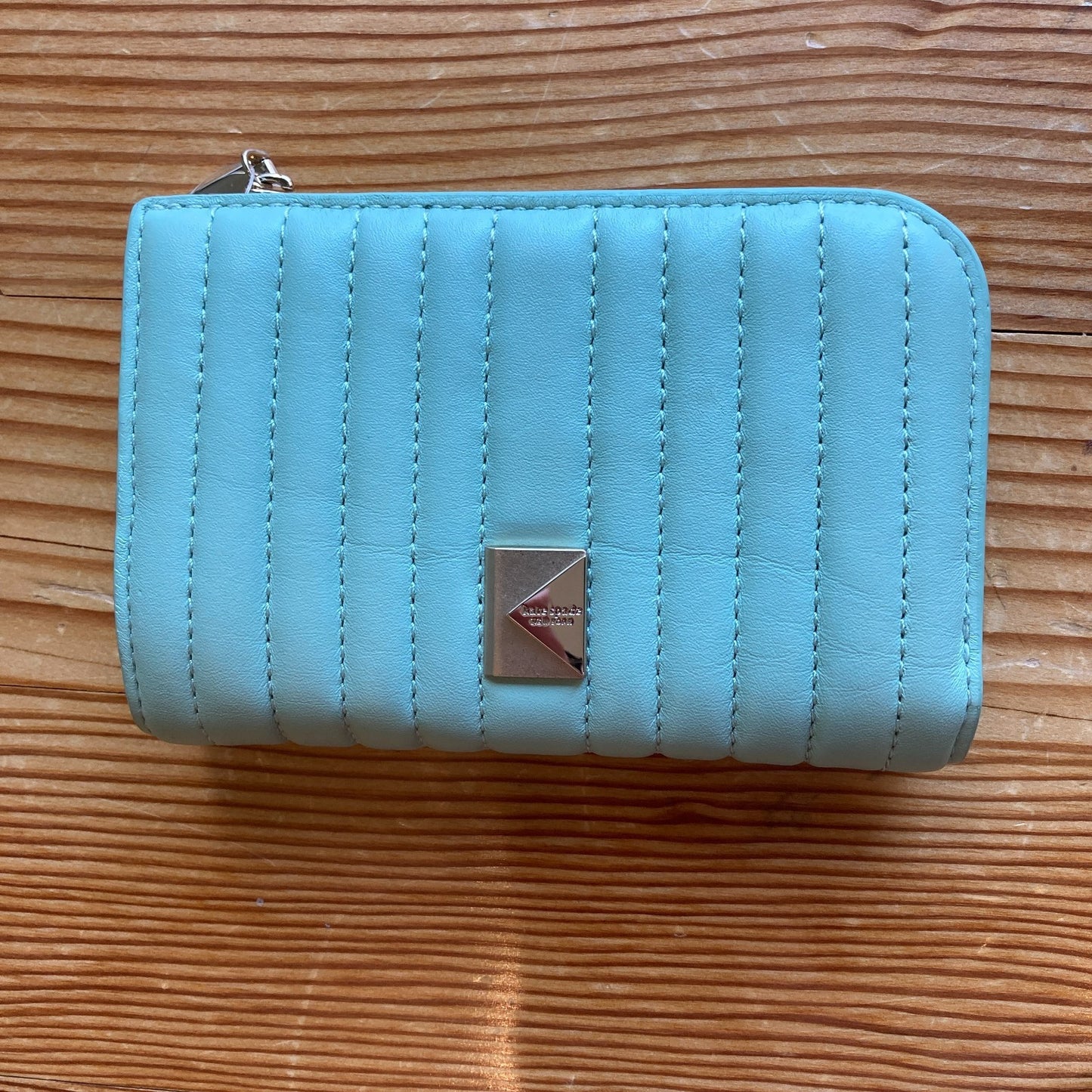Kate Spade Light Green Deco Quilted Leather Compact Wallet - 0710SD