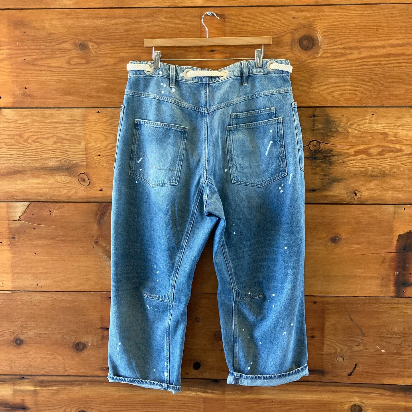 We The Free by Free People Moxie Paint Splatter Tie Waist Jeans - 0425SV