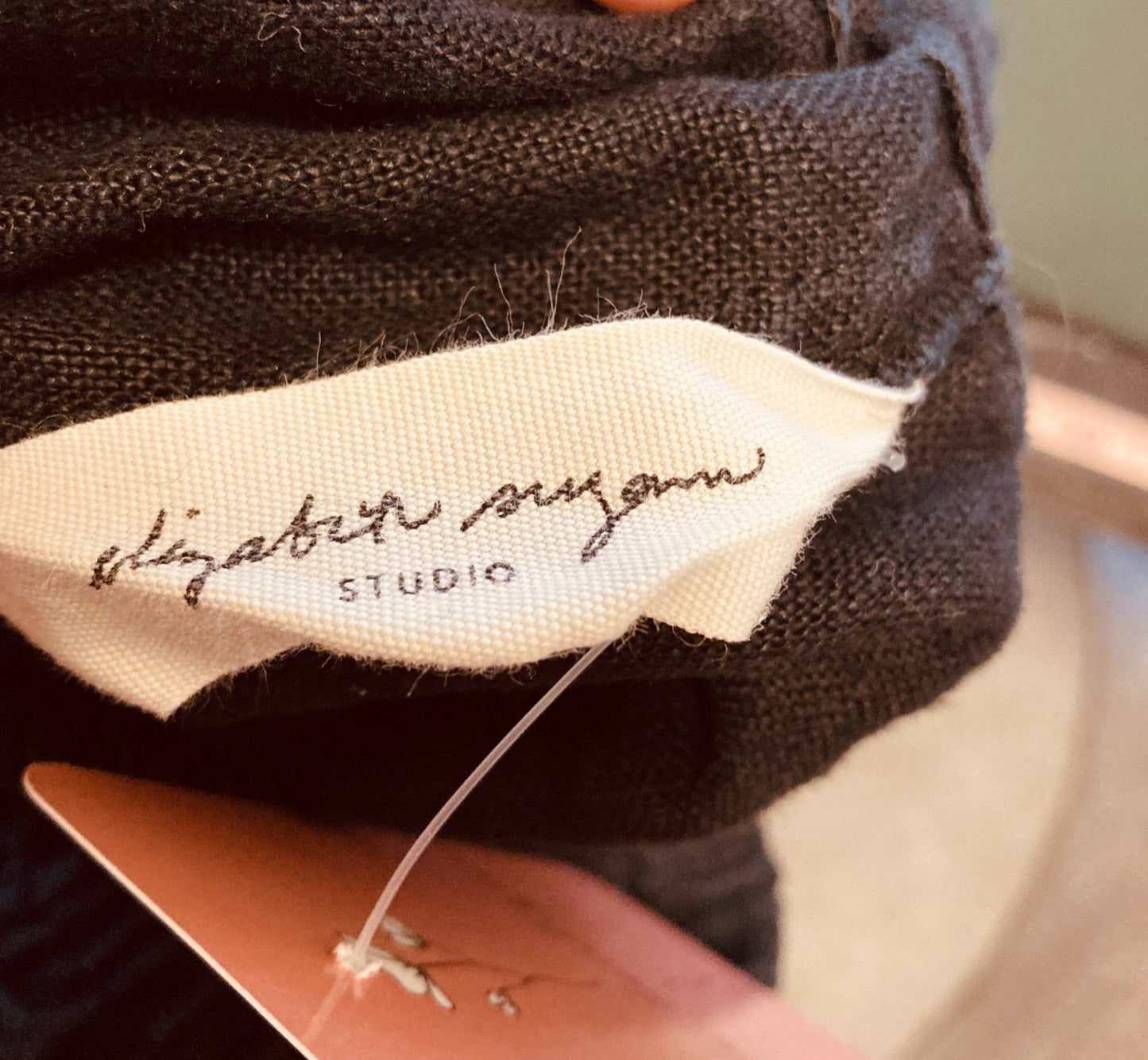 S - Elizabeth Suzanne Studio Black Elastic Waist 100% Linen Clyde Pants 0122DM