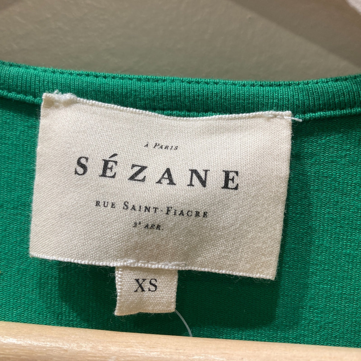 Sezane Green Short Sleeve Hip Tie Pippa Mini Dress - Size XS - 0312IG