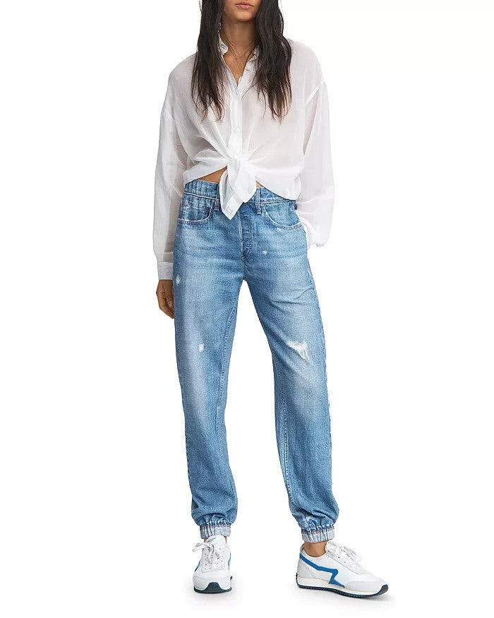 Rag & Bone Light Wash Faux Denim Miramar Joggers Jeans Pants - Size M - 1011SC