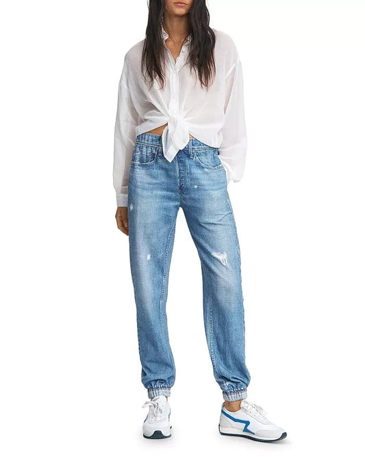 Rag & Bone Light Wash Faux Denim Miramar Joggers Jeans Pants - Size M - 1011SC