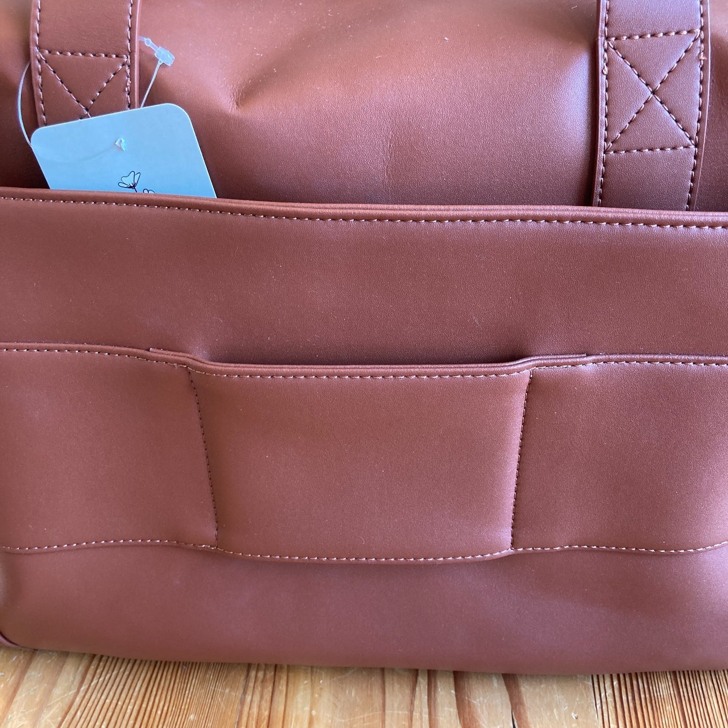 Monos $260 Brown Vegan Leather Metro Duffle Travel Gym Bag - NEW - 1122KP