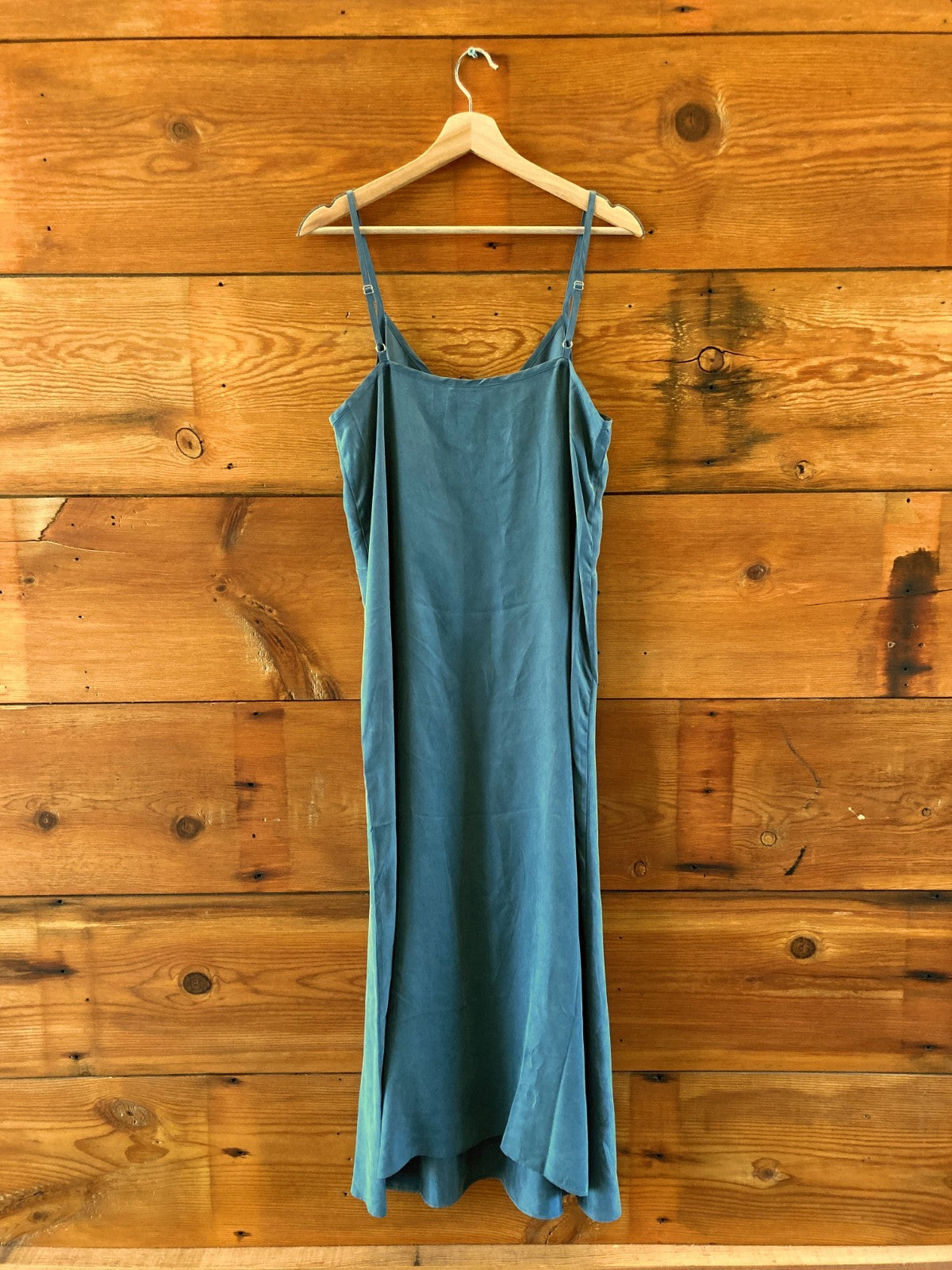 Jenni Kayne $425 Riviera Gray Cupro Silky Midi Slip Dress - Size M - 4427SC
