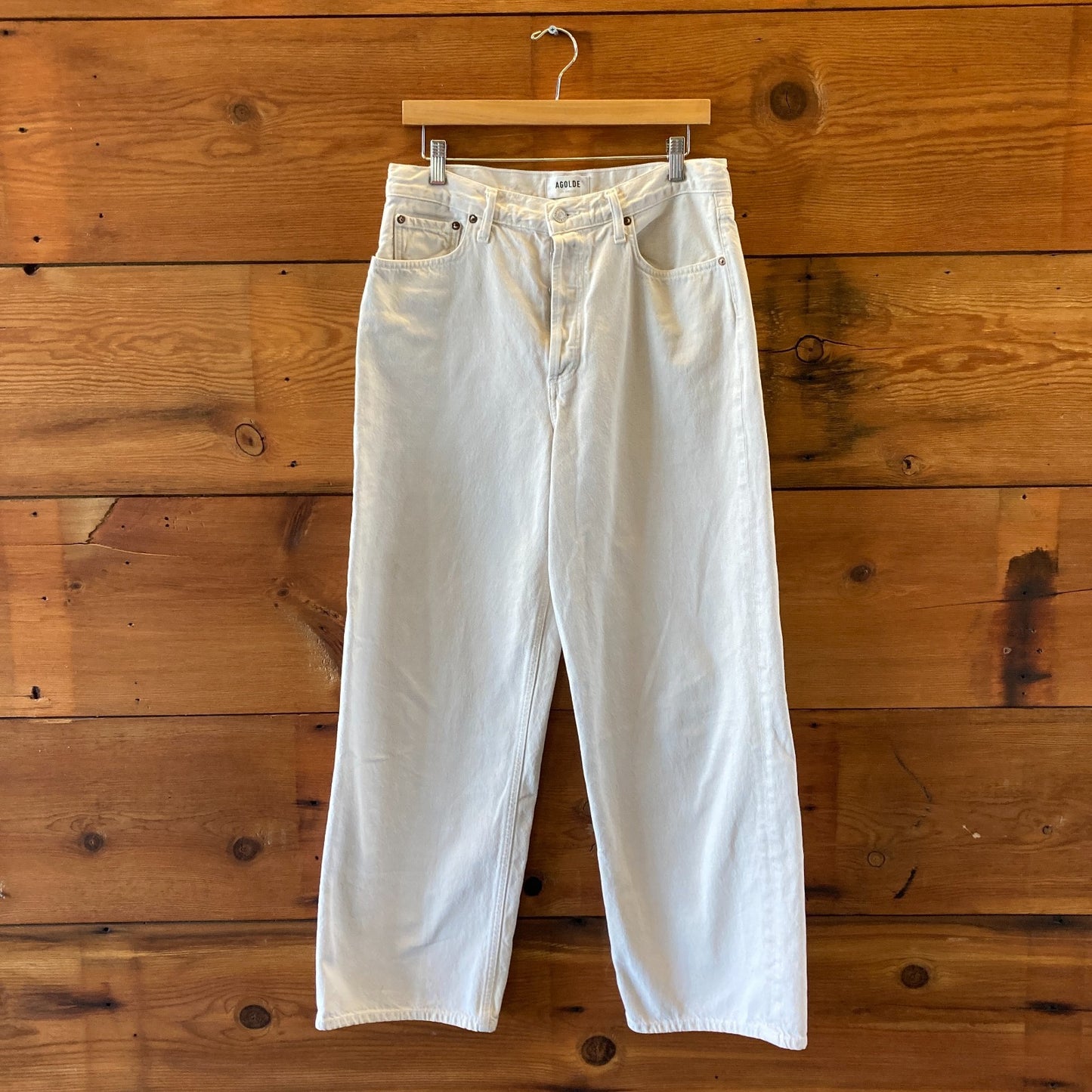 AgoldE Tusk White Denim Low Slung Baggy Womens Jeans - Size 28 - 0425NK