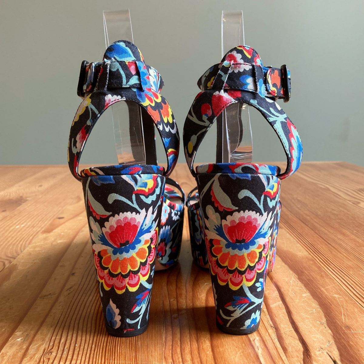 Loeffler Randall Floral Chunky Minette Platforms Heels - Size 8.5 - 0121CE