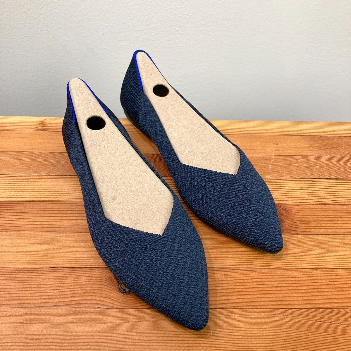 Rothy's Navy Herringbone Pointed III Flats Shoes - Sz 10 - NEW w/ Box - 0103JM
