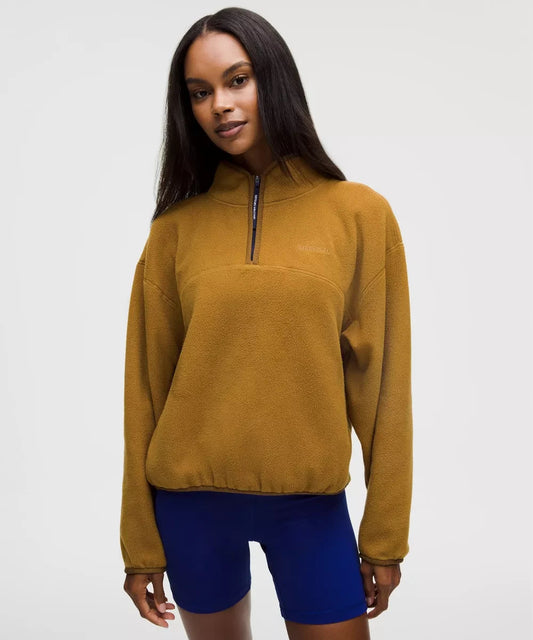 XS - Lululemon Camel Brown Tumbled Half Zip Pullover Fleece Jacket 0927EK