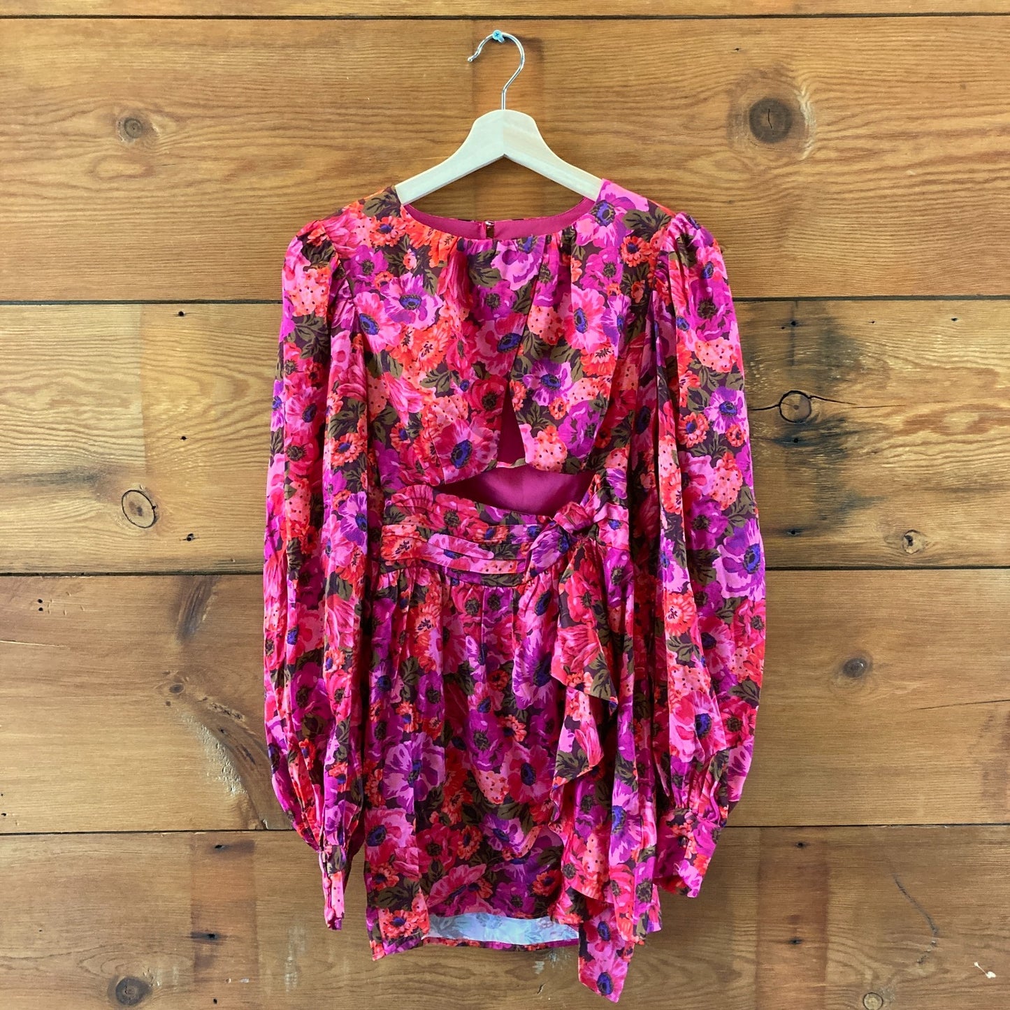 For Love & Lemons Pink Floral Lauren Cut Out Dress - Size XS - NEW - 0515CJ