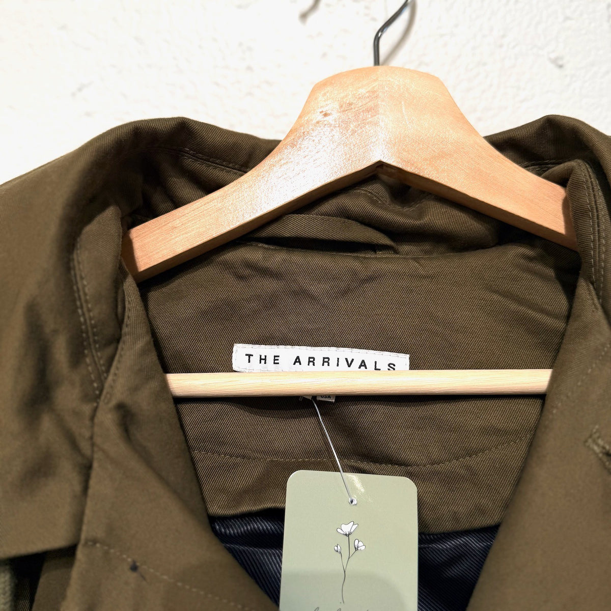 The Arrivals Olive Green Hooded 'Artemis' Parka Jacket Coat - Size L - 1020HB