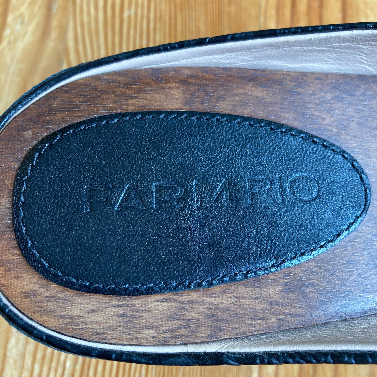 Farm Rio Black Embossed Studded Low Wedge Clogs Shoes - 0715DP
