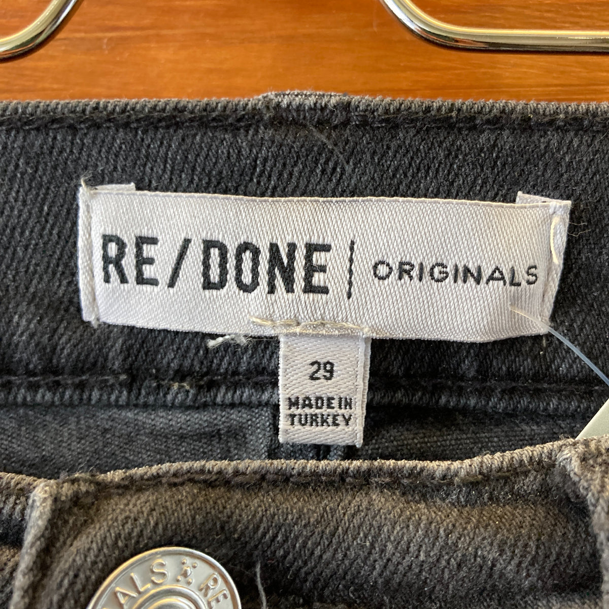 Re/Done Black Slim Stretch High Rise 196-3WHRAC Jeans - Size 29 - 0204MP