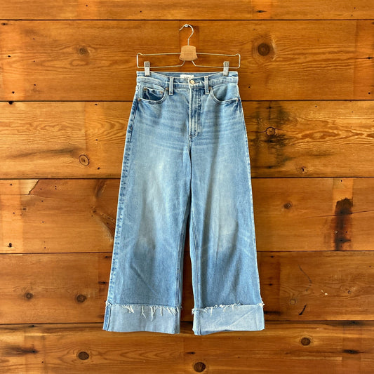 Pistola Light Wash High Rise Denim Wide Leg Lana Cuffed Jeans - Size 27 - 0707PN
