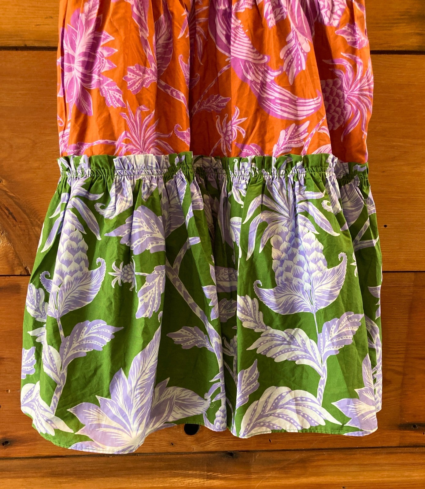 Farm Rio Tropical Mix Mini Swing Ruffle Sleeve Dress - Size M - NEW - 0401AJ