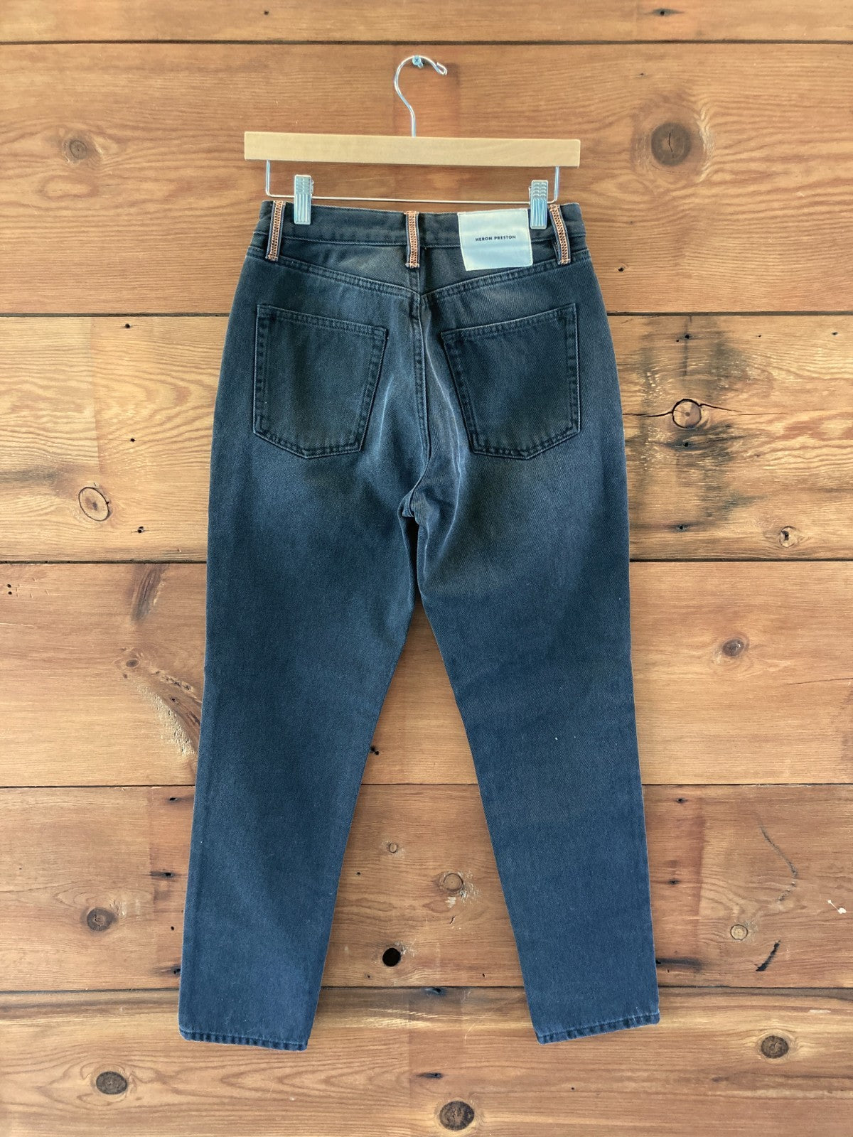 Heron Preston $410 Black CTNMB Strass High Rise Jeans - Size 27 - 0320HJ